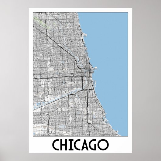 Poster Carte de Chicago (Devant)