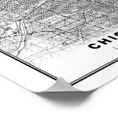 Poster Carte de Chicago (Coin)