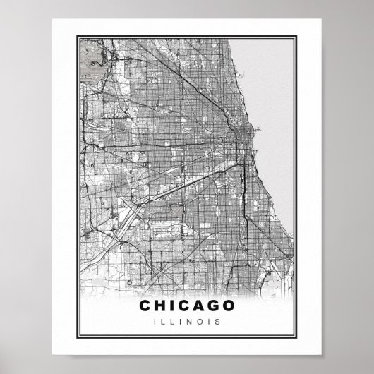 Poster Carte de Chicago (Devant)