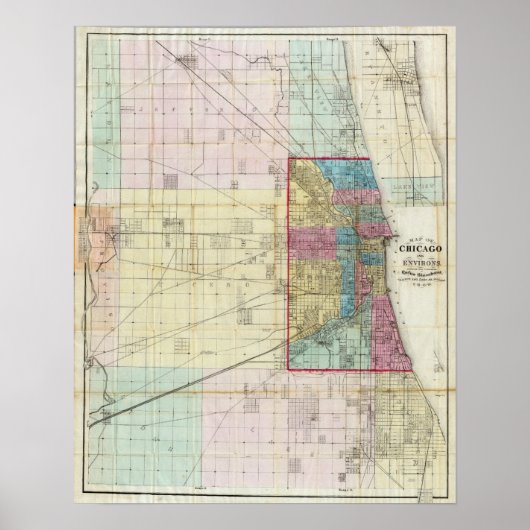 Poster Carte de Chicago (Devant)