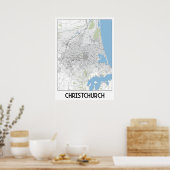 Poster Carte de Christchurch (Cuisine)