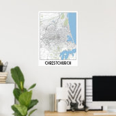 Poster Carte de Christchurch (Bureau à domicile)