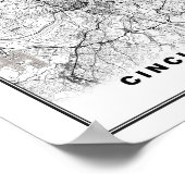 Poster Carte de Cincinnati (Coin)