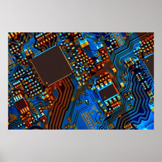 Poster Carte de circuit électronique fermer. arrière - pl (Devant)