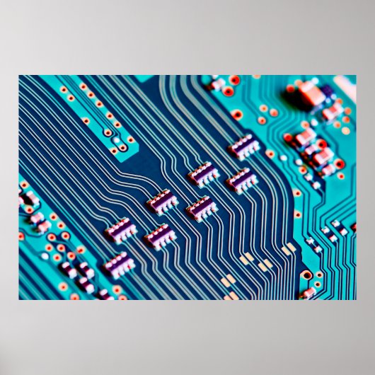 Poster Carte de circuit électronique fermer. arrière - pl (Devant)