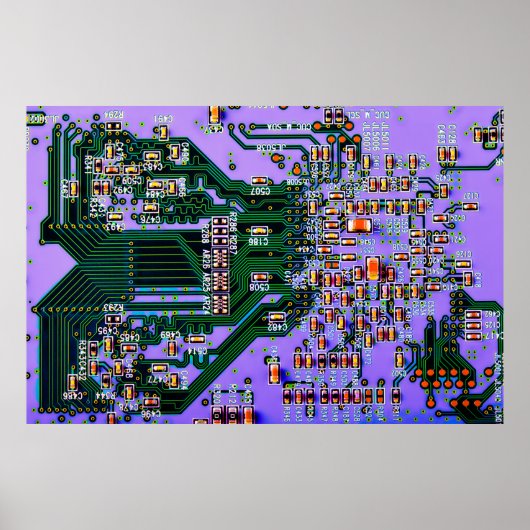 Poster Carte de circuit électronique fermer. arrière - pl (Devant)