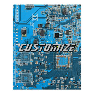 Poster Carte de circuit imprimé PCB Blue personnalisée po