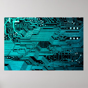 Poster Carte de circuit. Matériel informatique électroniq