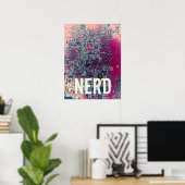 Poster Carte de circuit rouge conception rétro nerd (Bureau à domicile)