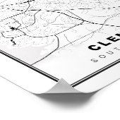 Poster Carte de Clemson (Coin)