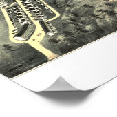 Poster Carte de Clinton, Massachusetts de 1876 (Coin)