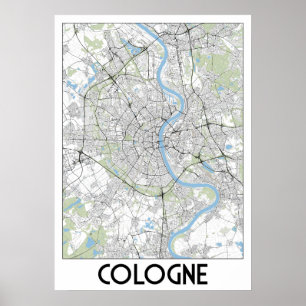 Poster Carte de Cologne