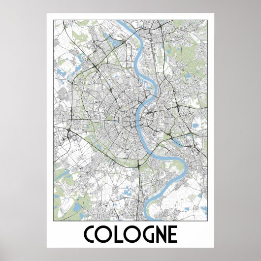 Poster Carte de Cologne (Devant)