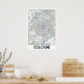 Poster Carte de Cologne (Cuisine)