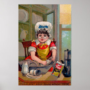 Poster Carte de commerce victorienne pour savon ivoirien