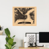 Poster Carte de Constantiople Istanbul, vers 1890 - 1907 (Bureau à domicile)