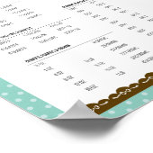 Poster Carte de conversion de mesure de cuisine personnal (Coin)