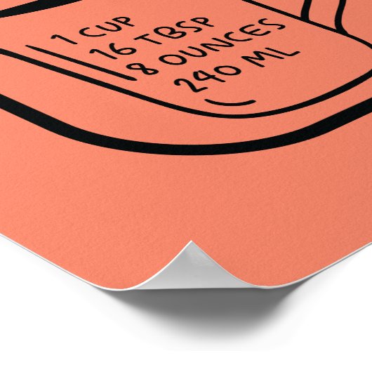 Poster Carte de conversion simple de cuisine (Coin)