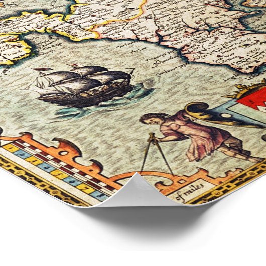 Poster Carte de Cornouailles (Coin)