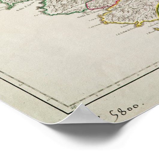Poster Carte de Corse (Coin)