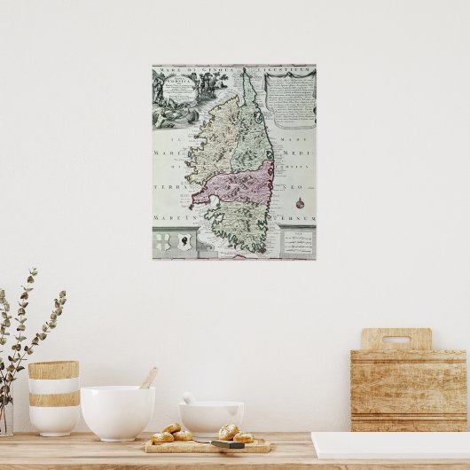 Poster Carte de Corse (Cuisine)