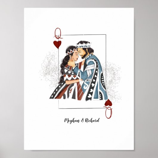 Poster Carte de couple King Queen (Devant)