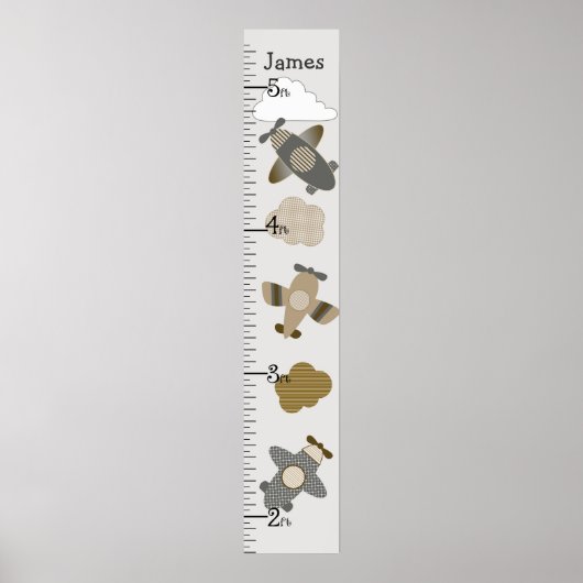 Poster Carte de croissance des avions Brown et Tan Gardez (Devant)