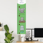 Poster Carte de croissance des hippo rhinocéros mignons (Bureau à domicile)