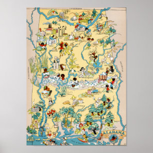 Poster Carte de cru de l'Alabama