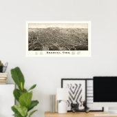 Poster Carte de Danbury, Connecticut de 1876 (Bureau à domicile)