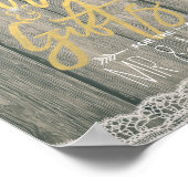 Poster Carte de dentelle Rustic Wood Sunflower Signal Mar (Coin)