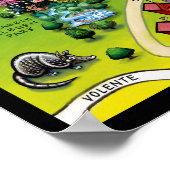 Poster Carte de dessin animé de Cedar Park Texas (Coin)