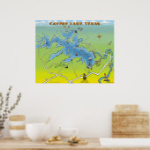 Poster Carte de dessin de Canyon Lake Texas (Cuisine)