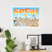 Poster Carte de dessin de SoCal (Bureau à domicile)