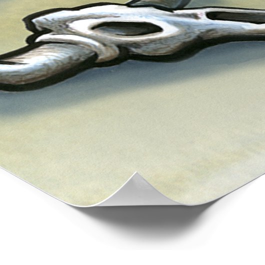 Poster Carte de dessin du Texas (Coin)