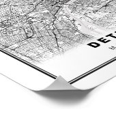 Poster Carte de Détroit (Coin)