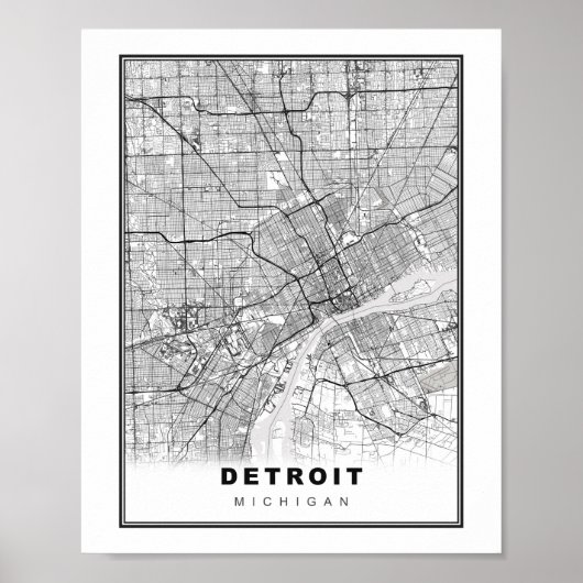 Poster Carte de Détroit (Devant)