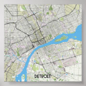 Poster Carte de Détroit (Devant)