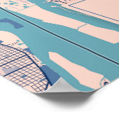 Poster Carte de Detroit - Michigan Breezy City (Coin)