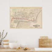 Poster Carte de Dexter Asylum et Central Bridge (Cuisine)