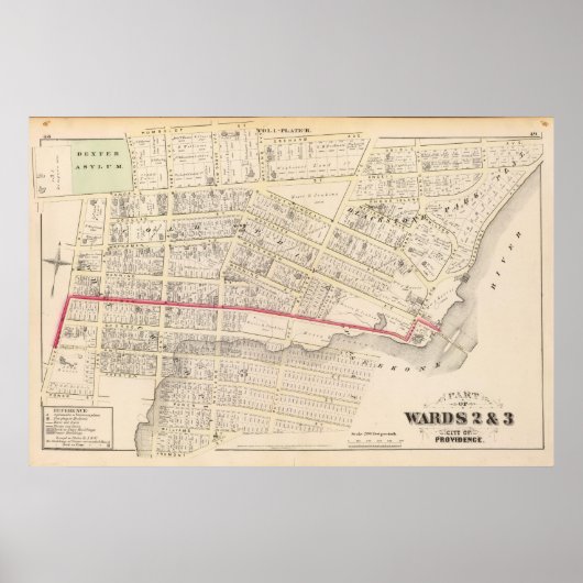 Poster Carte de Dexter Asylum et Central Bridge (Devant)