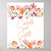 Poster carte de douche fleur sauvage de la prairie boho c (Devant)