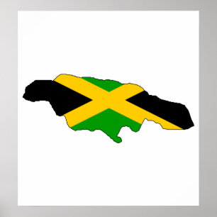 Poster Carte de drapeau de la Jamaïque normale