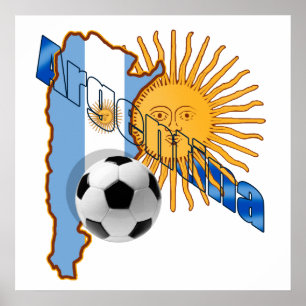 Poster Carte de drapeau de l'Argentine Sun des cadeaux de