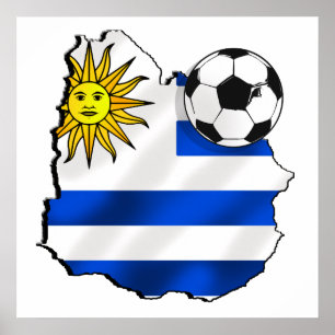 Poster Carte de drapeau du football des cadeaux de