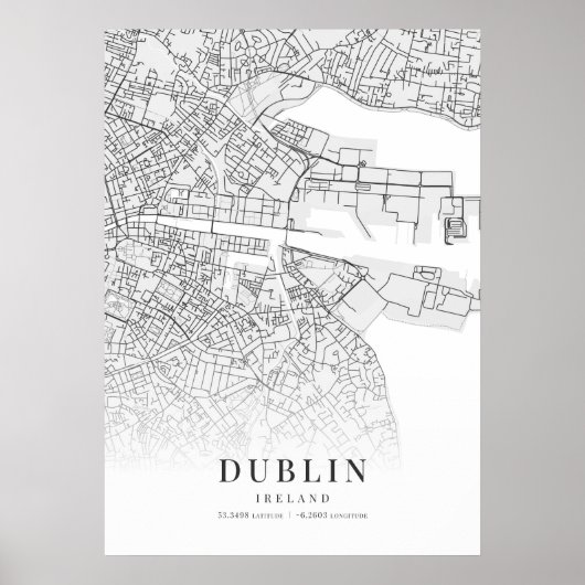 Poster Carte de Dublin (Devant)
