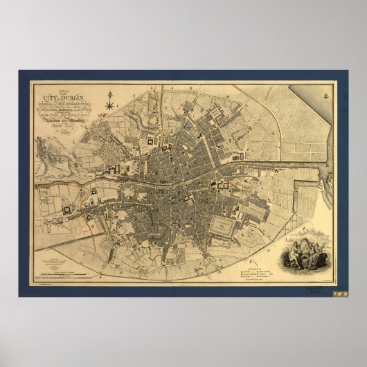 Poster Carte de Dublin Irlande 1797 (Devant)