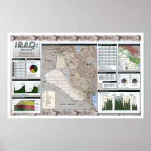Poster Carte de faits de pétrole de l'Irak - 2002