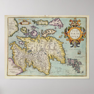 Poster Carte de fièvre miliaire Scotia de l'Ecosse  