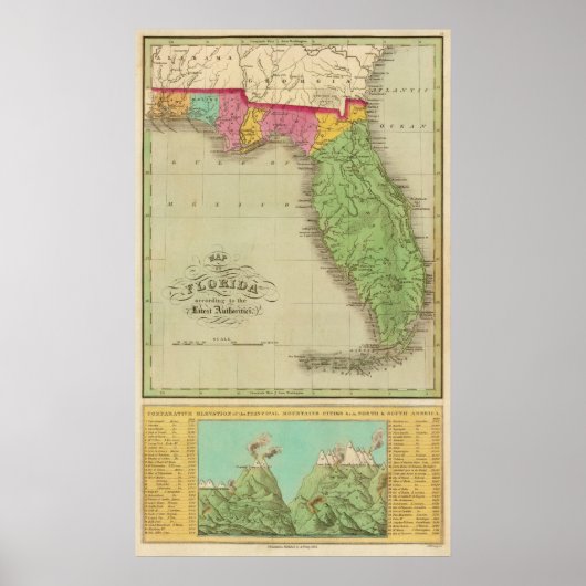 Poster Carte de Floride (Devant)